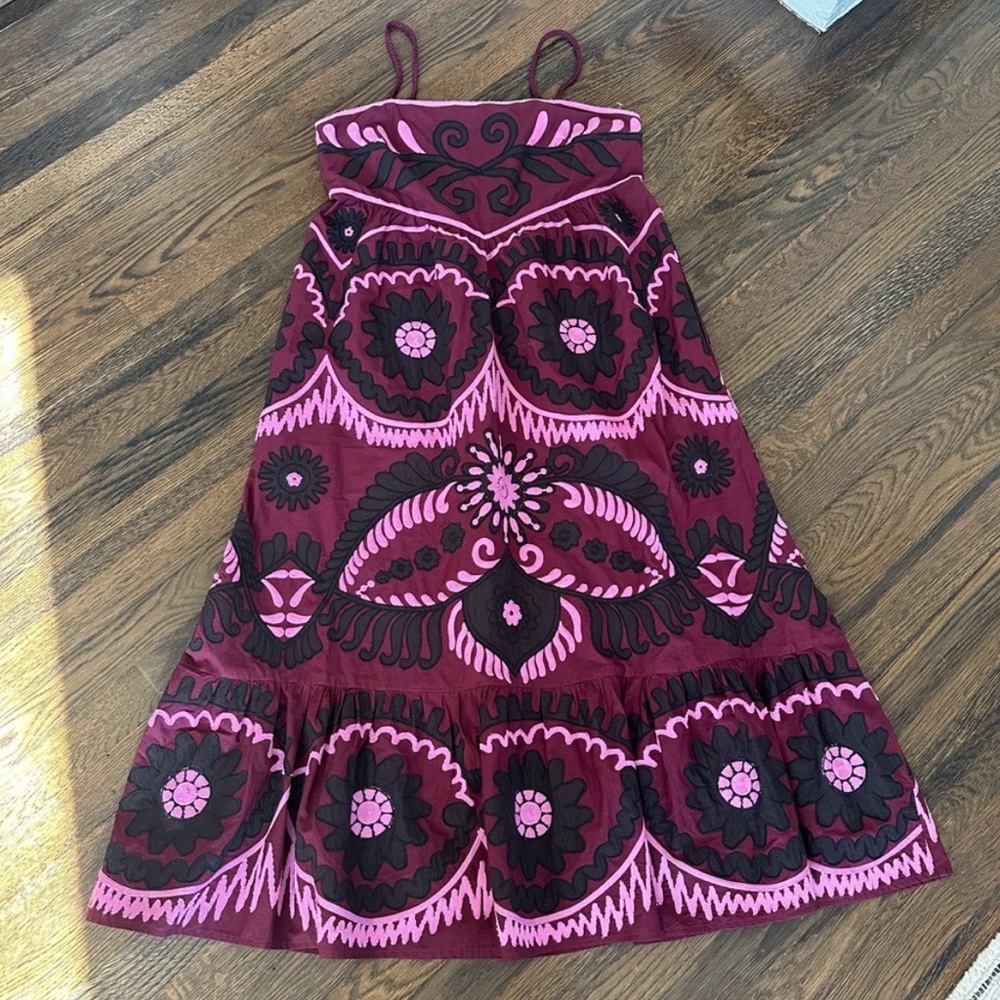 SEA New York Pink and Black midi Dress
